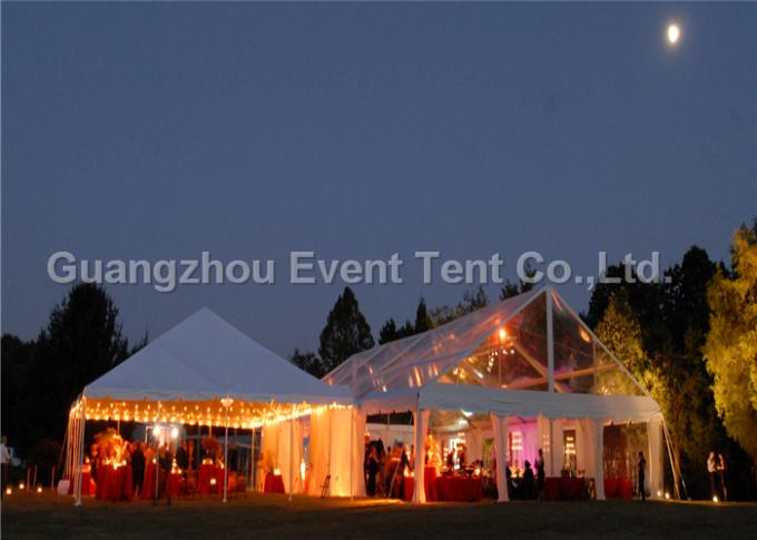 Barracas resistentes para acampar, barraca clara do quadro forte do casamento do telhado com 200 a pessoa Seat