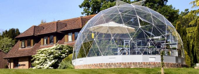 Casa de vidro do jardim da barraca da abóbada da casa pré-fabricada de alumínio do quadro grande para o partido